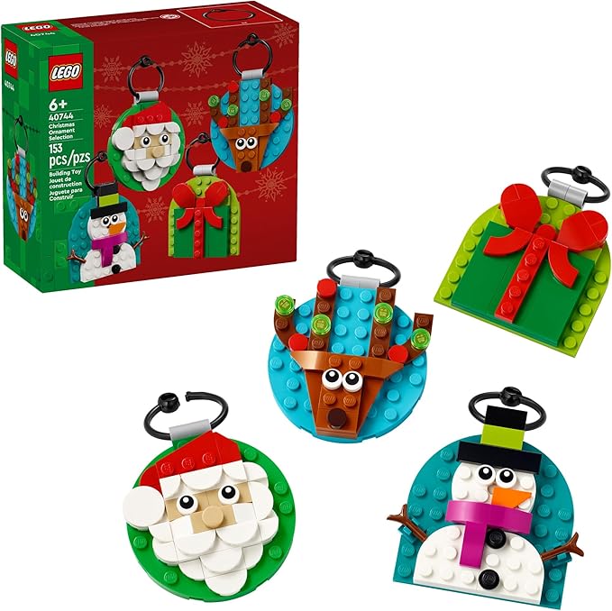 Ornament building kit: Santa, Reindeer, Snowman and Gift designs with box
